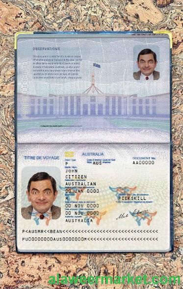Australian passport (convention travel document) free photo look